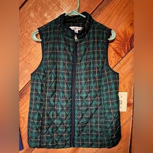 Croft&Barrow dark green/navy checkered vest